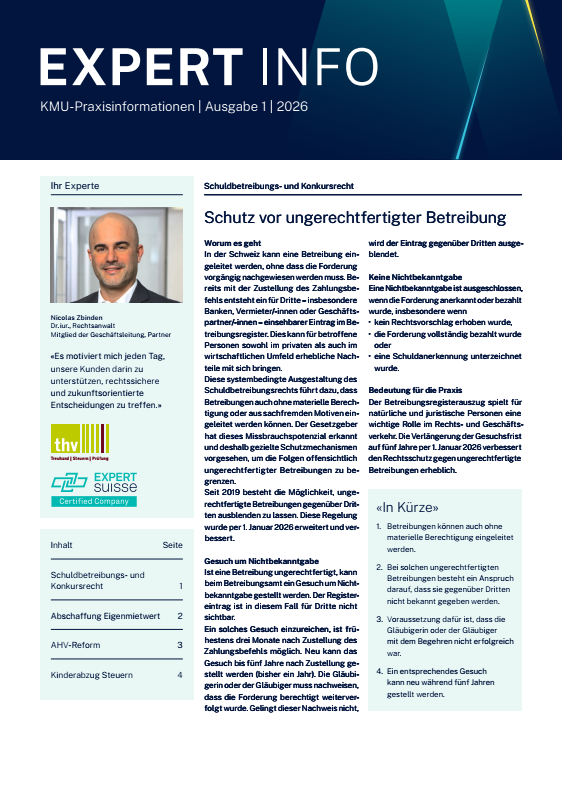 Kundenmagazin thv AG - Ausgabe 01/26